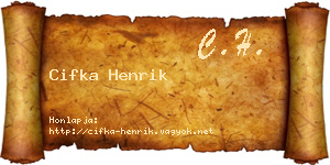 Cifka Henrik névjegykártya